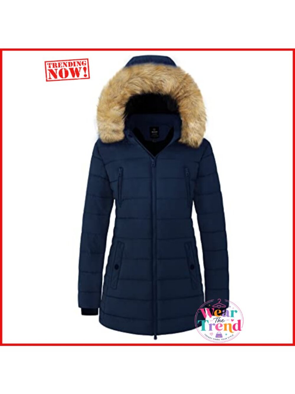 Women's Warm Winter Puffer Jacket Faux Fur Hood Long Parka Coat